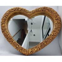 Heart Shape Traditional Antique French Style Large Gold Wall Mirror Shabby Chic   253706741524